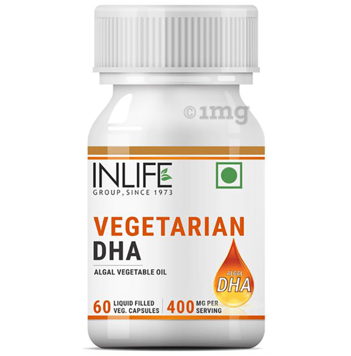 Inlife Algal DHA Vegetable Oil | Liquid Filled Veg Capsule for Heart & Brain Health
