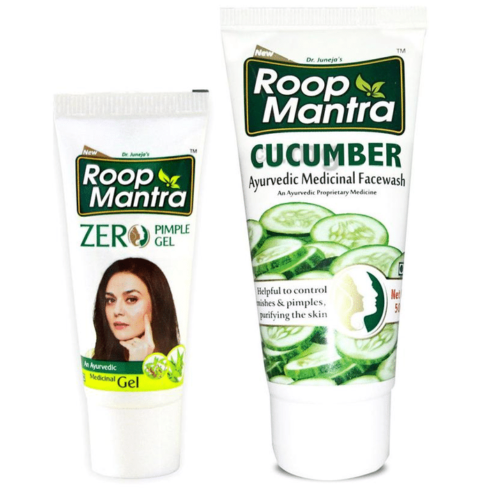 Roop Mantra  Combo Pack of Zero Pimple Gel 15gm & Cucumber Face Wash 50ml