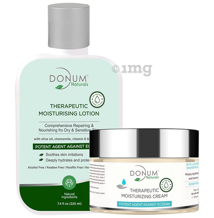 Donum Naturals Combo Pack of Therapeutic Moisturising Lotion and Therapeutic Moisturizing Cream