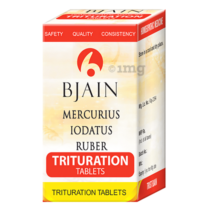 Bjain Mercurius Iodatus Ruber Trituration Tablet 6X