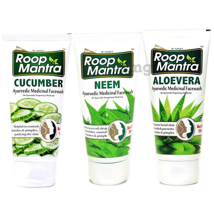 Roop Mantra  Combo Pack of Cucumber, Neem & Aloevera Face Wash (50ml Each)