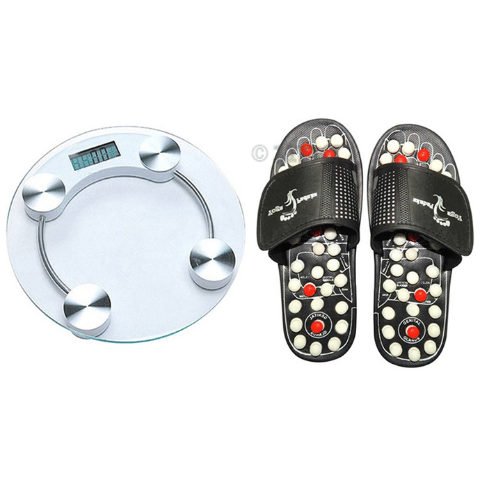 Dominion Care Combo Pack of Accu Paduka Accupressure Massage Slipper and Weight Machine