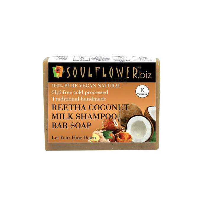 Soulflower Reetha Coconut Milk Shampoo Bar Soap