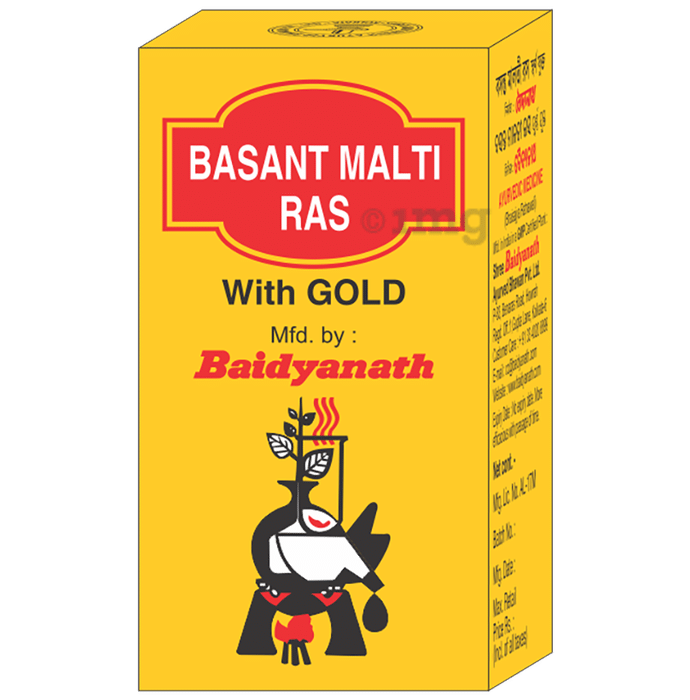 Baidyanath Basant Malti Ras with Gold Tablet | For Respiratory Health & General Debility