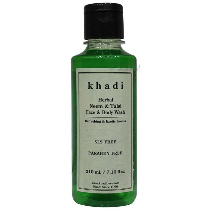 Khadi Herbal Neem & Tulsi Face and Body Wash SLS-Paraben Free