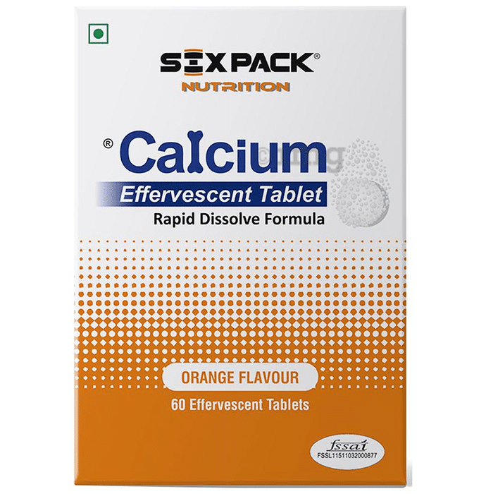 Sixpack Nutrition Calcium Orange Effervescent Tablet