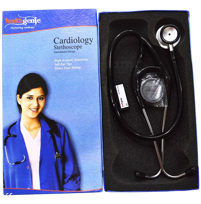 Healthgenie HG-401B Aluminium Dual Cardiology Stethoscope Black