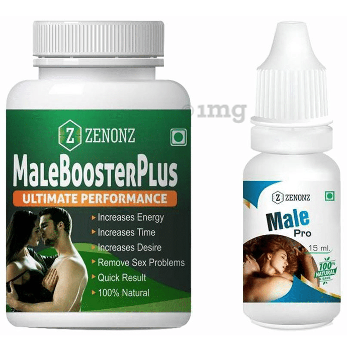 Zenonz Combo Pack of Male Booster Plus 60 Capsules & Male Pro 15ml