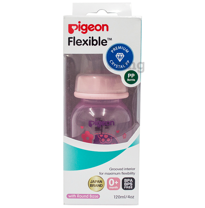 Pigeon Peristaltic Clear Nursing Bottle Rpp for Girl Pink