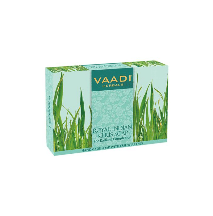 Vaadi Herbals Value Pack of Royal Indian Khus Soap with Olive & Soyabean Oil (75gm Each)