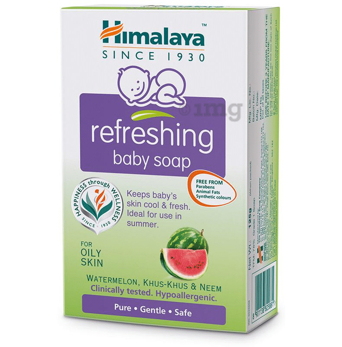 Himalaya Refreshing Baby Soap for Oily Skin | Paraben-Free | Clinically Tested & Hypoallergenic