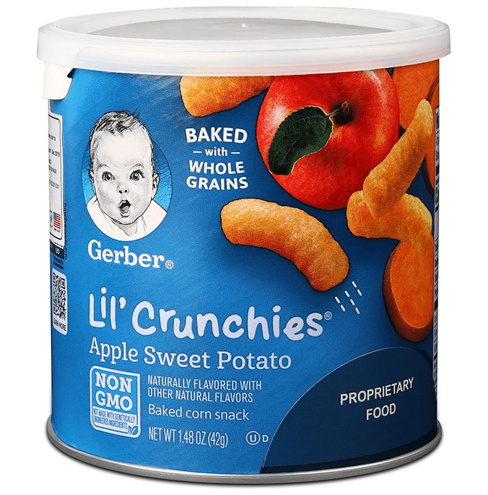 Gerber Lil' Crunchies Baked Corn Snacks Apple Sweet Potato