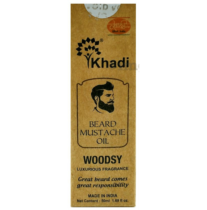 Khadi India Beard Mustache Luxurious Fragnance Oil Woodsy