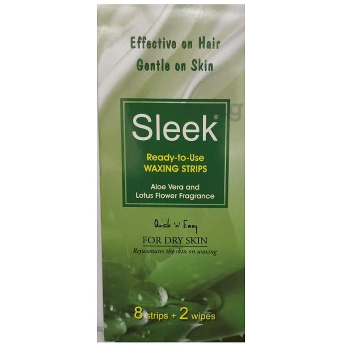 Sleek Ready-To-Use Waxing Strips (8 Strips & 2 Wipes) Dry Skin