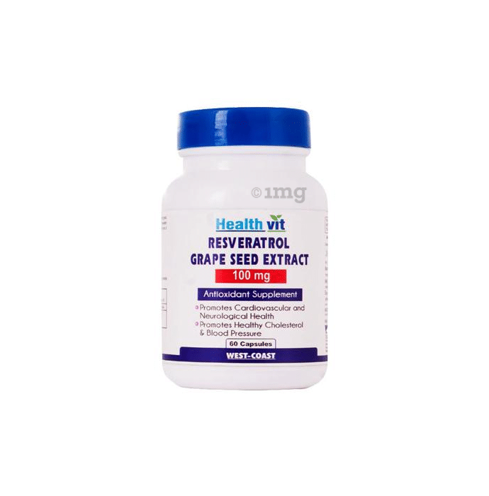 HealthVit Resveratrol, Grape Seed Extract  100mg Capsule