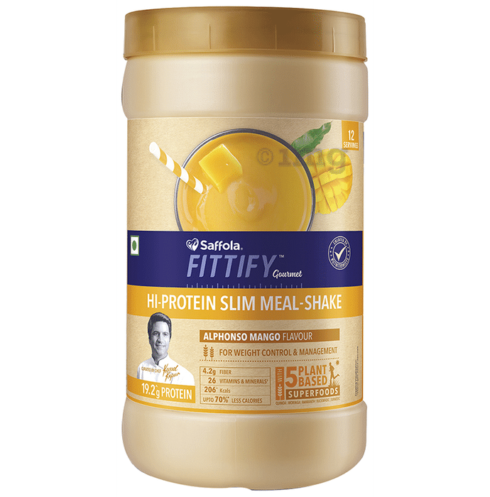 Saffola Fittify Gourmet Hi-Protein Slim Meal-Shake Alphonso Mango Buy 1 Get 1 Free