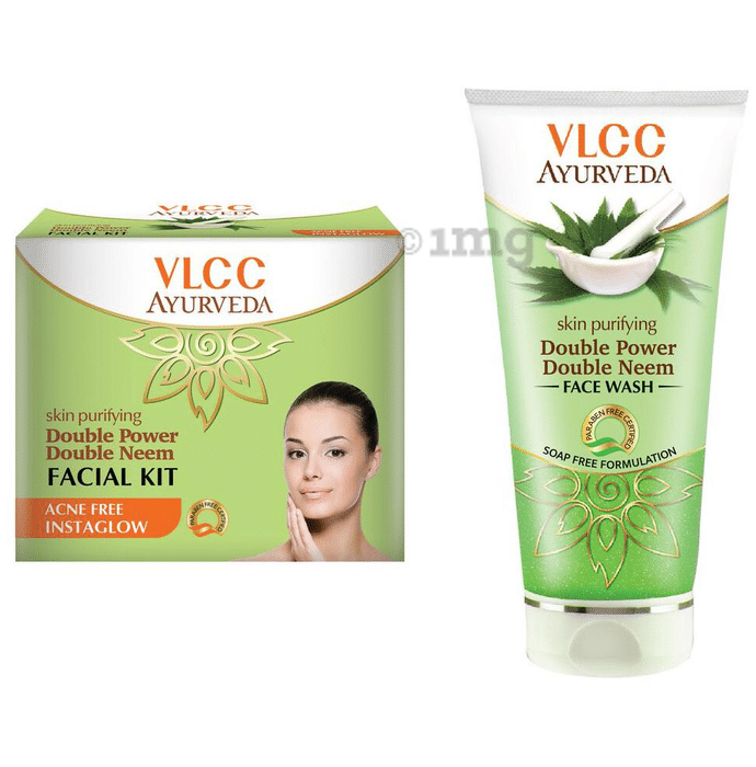 VLCC Ayurveda Combo of Double Neem Facial Kit & Double Neem Face Wash