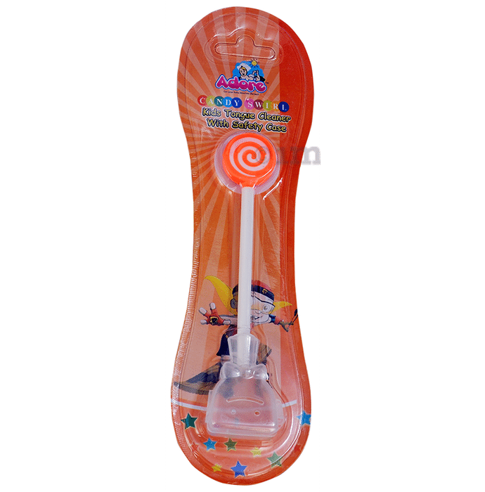 Adore Mighty Raju Candyswirl Kids Tongue Cleaner with Case