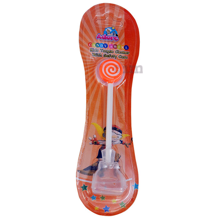 Adore Mighty Raju Candyswirl Kids Tongue Cleaner with Case