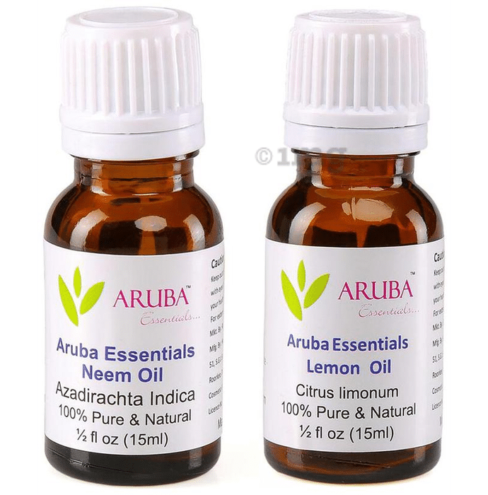 Aruba Essentials Combo Pack of Neem Oil and Lemon Oil (15ml Each)