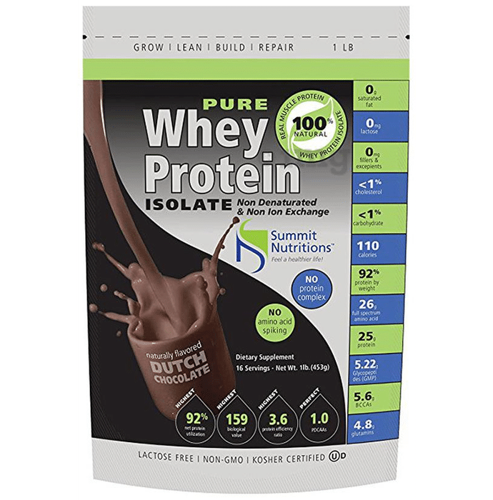 Summit Nutritions Pure Whey Protein Isolate Powder Dutch Chocolate