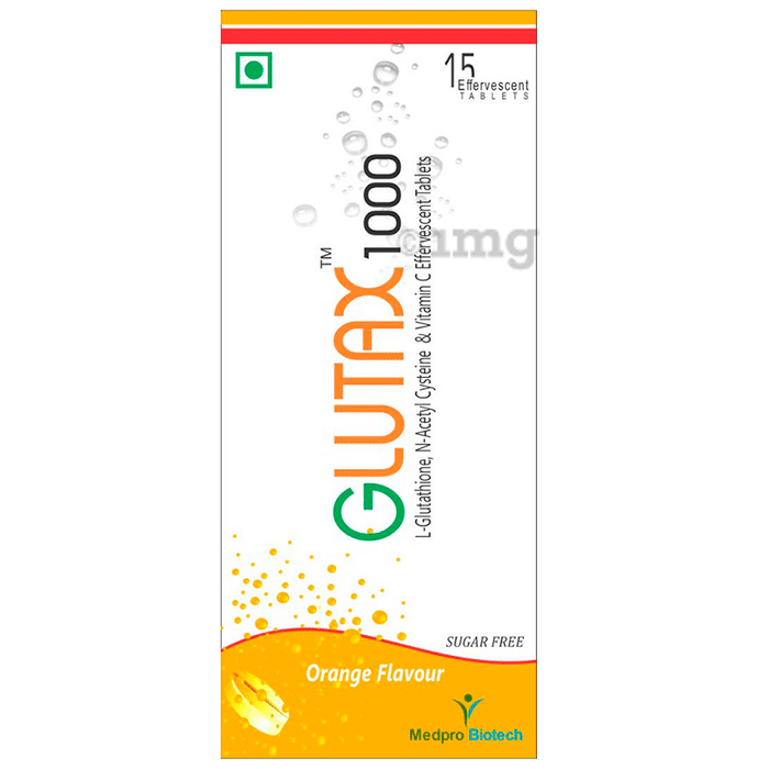 Glutax 1000 Sugar Free Orange Effervescent Tablet
