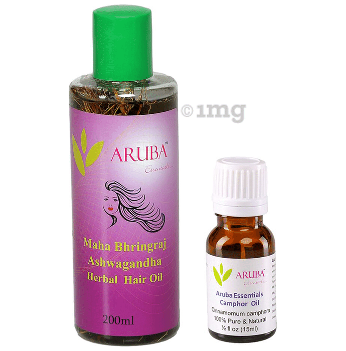 Aruba Essentials Combo Pack of Herbal Hair Oil 200ml and Camphor Oil 15ml