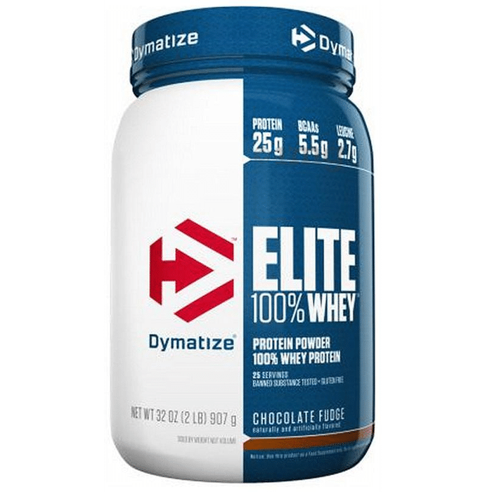 Dymatize Nutrition Elite 100% Whey Protein | With BCAAs & Leucine | For Muscle Recovery | Powder Chocolate Fudge