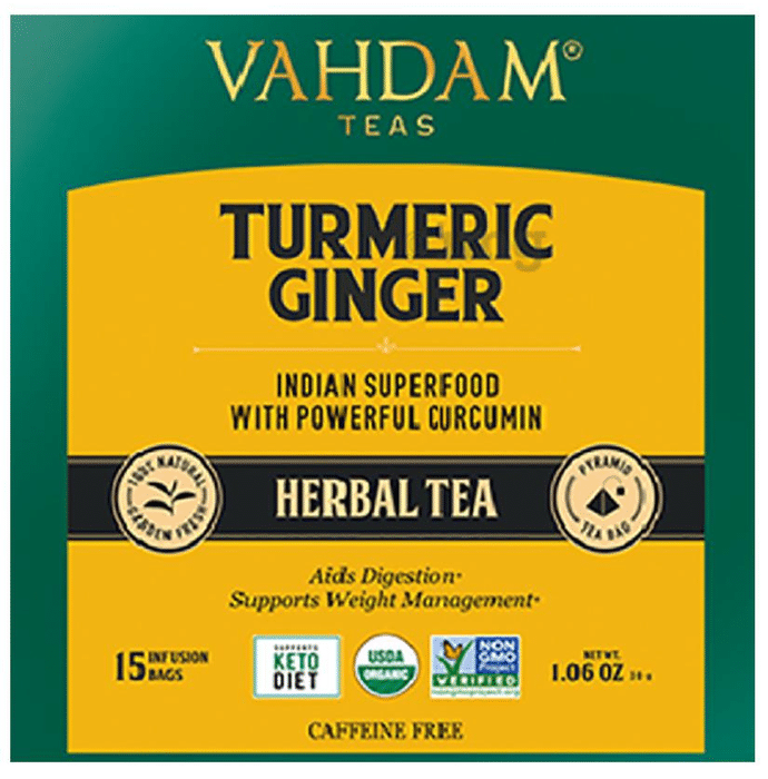Vahdam Teas Herbal Tea Tisane (2gm Each) Turmeric Ginger