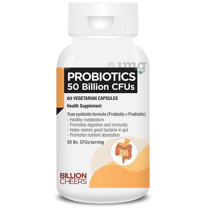 Billion Cheers Probiotics 50 Billion CFUs Vegetarian Capsules