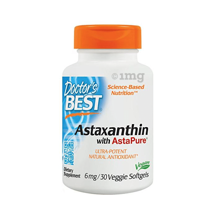 Doctor's Best Astaxanthin with AstaPure 6mg Veggie Softgels | Potent Natural Antioxidant