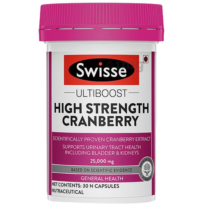 Swisse Ultiboost High Strength Cranberry 25000mg Capsule, Supports Bladder & Kidney Health