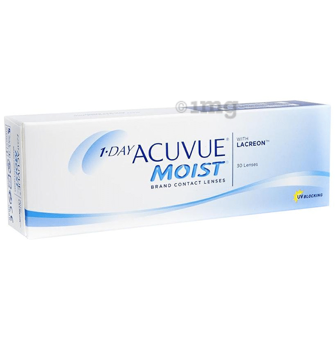 1Day Acuvue Moist with Lacreon Contact Lens Optical Power -1.75 Transparent Spherical