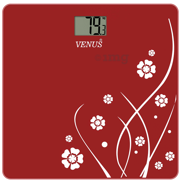 Venus Prime Lightweight ABS Digital/LCD Personal Health Body Weight Weighing Scale Red Glass