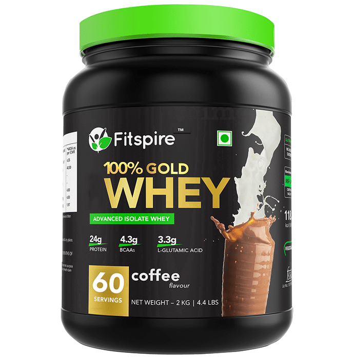 Fitspire 100% Gold Whey Advanced Isolate Protein Powder Coffee