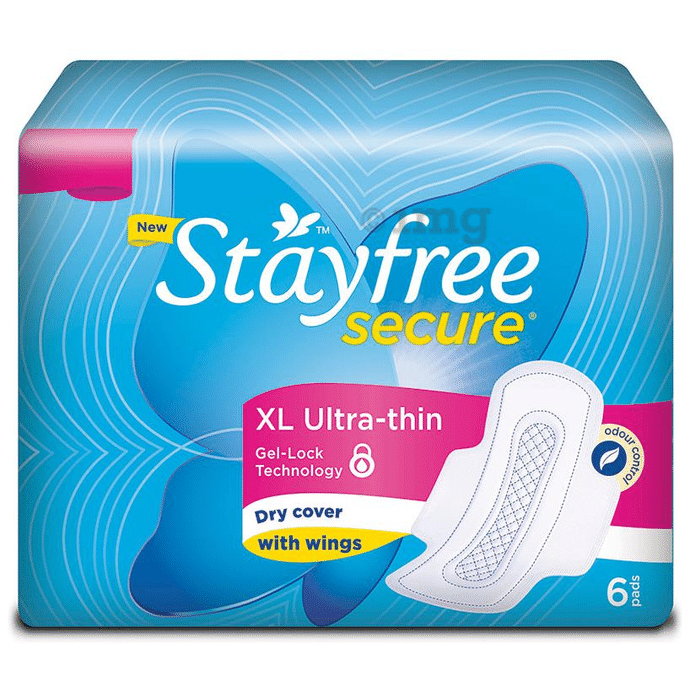 Stayfree Secure Ultra-Thin Sanitary Pads with Wings | Size XL