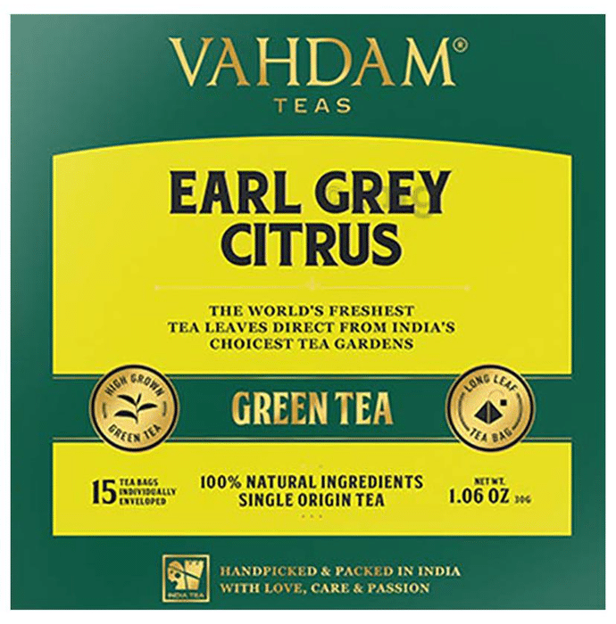 Vahdam Teas Green Tea (2gm Each) Earl Grey Citrus