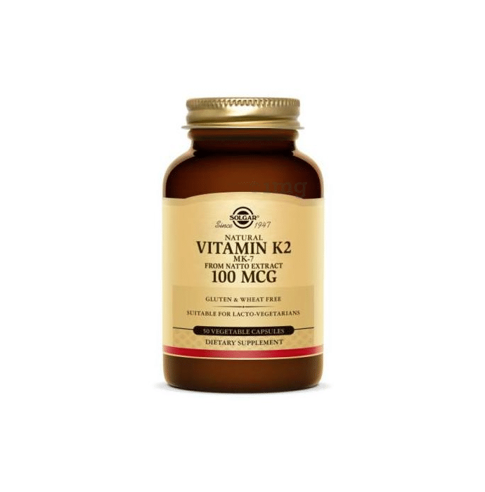 Solgar Natural Vitamin K2 (MK-7) 100mcg Vegetable Capsule