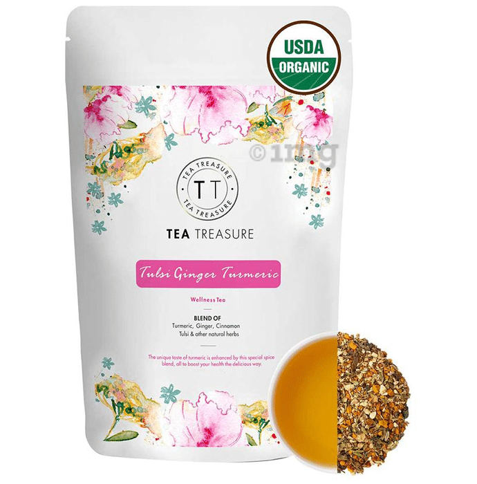 Tea Treasure Turmeric Ginger Tulsi USDA Organic Wellness Tea
