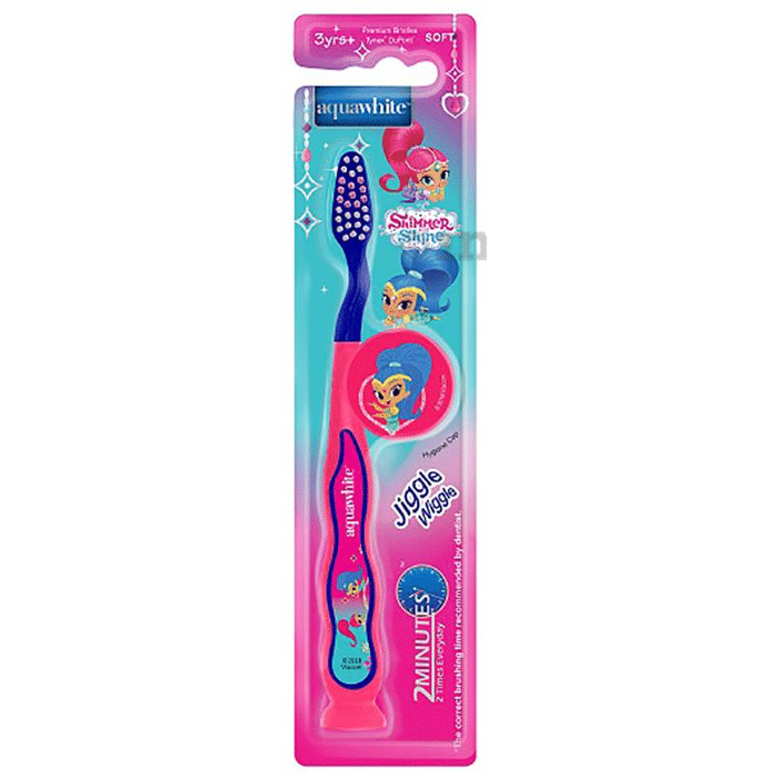 Aquawhite Jiggle Wiggle Toothbrush Pink Shimmer and Shine