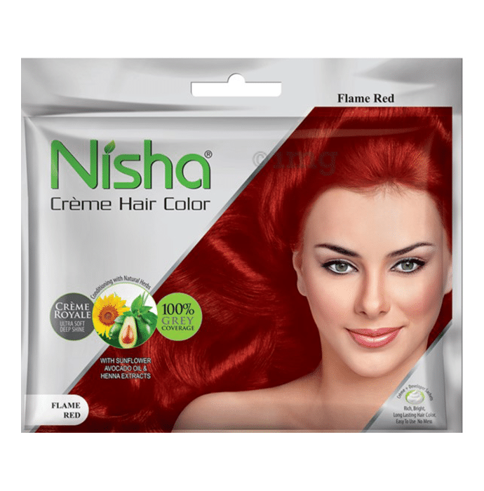 Nisha Creme Hair Color Flame Red