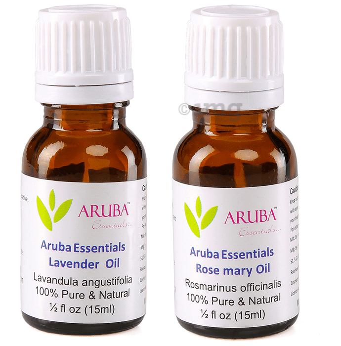 Aruba Essentials Combo Pack of Lavender Oil & Rose mary Oil (15ml Each)