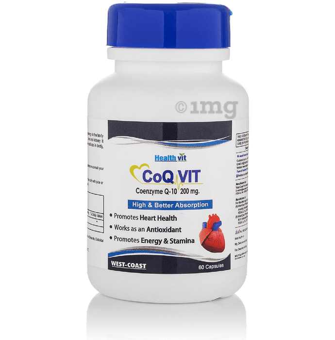 HealthVit Co-Qvit 200mg | For Energy, Stamina, Heart Health & Antioxidant Support | Capsule