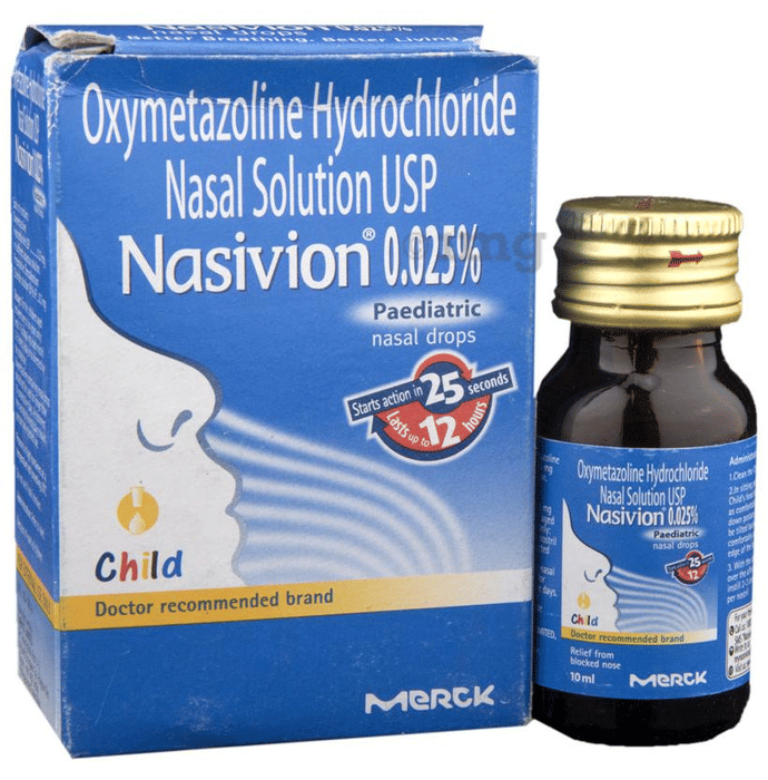 Nasivion 0.025 Paediatric Nasal Drops Child Buy bottle of 10 ml Nasal