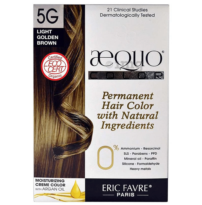 Aequo Permanent Hair Color with Natural Ingreidents Light Golden Brown 5G