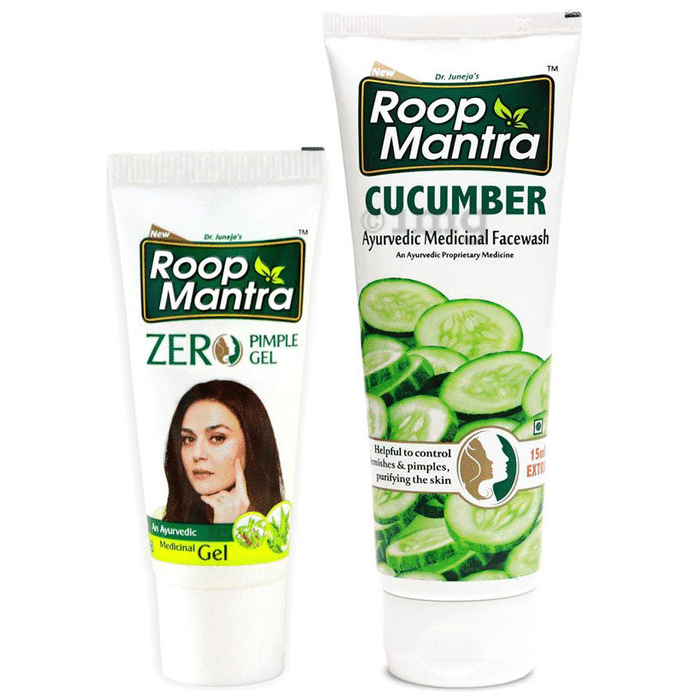 Roop Mantra  Combo Pack of Zero Pimple Gel 15gm & Cucumber Face Wash 115ml