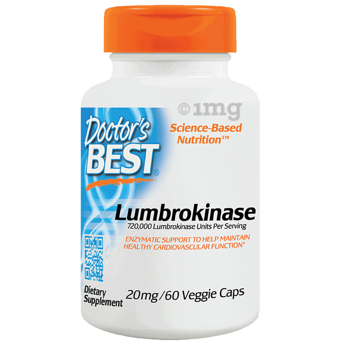 Doctor's Best Lumbrokinase 20mg Veggie Capsule | For Healthy Cardiovascular Function