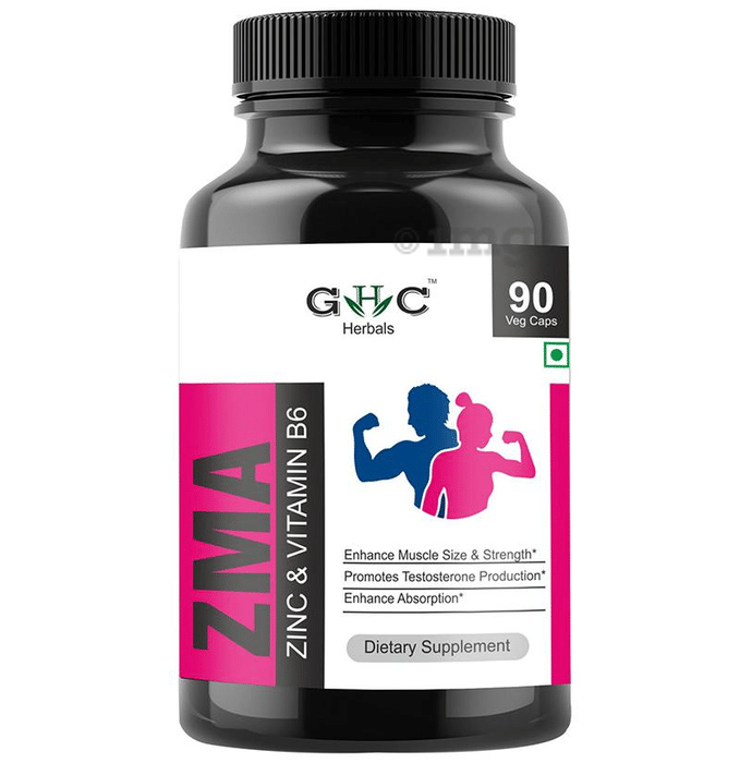 GHC Herbals ZMA Zinc & Vitamin B6 Veg Capsule