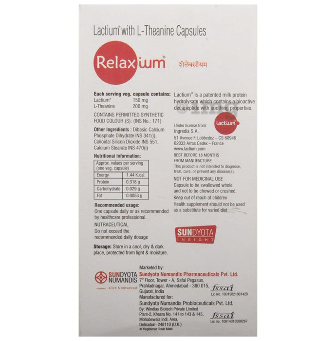 Relaxium Lactium Capsule  for Stress, Anxiety & Sleep
