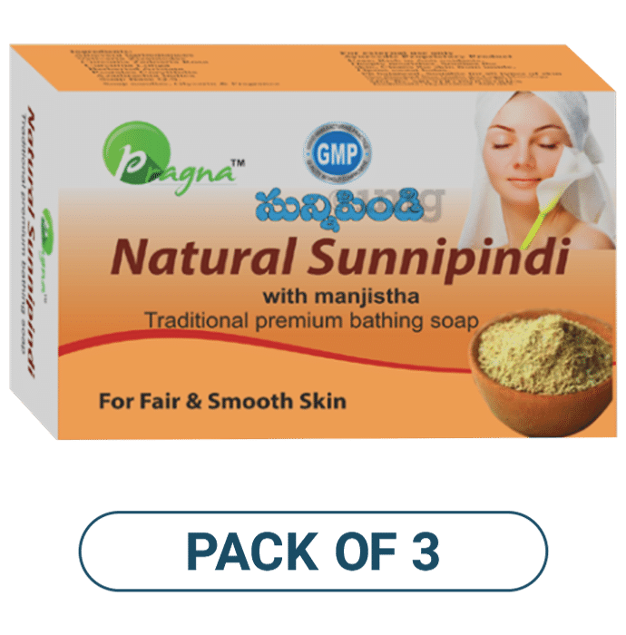 Pragna Natural Sunnipindi Soap Pack of 3
